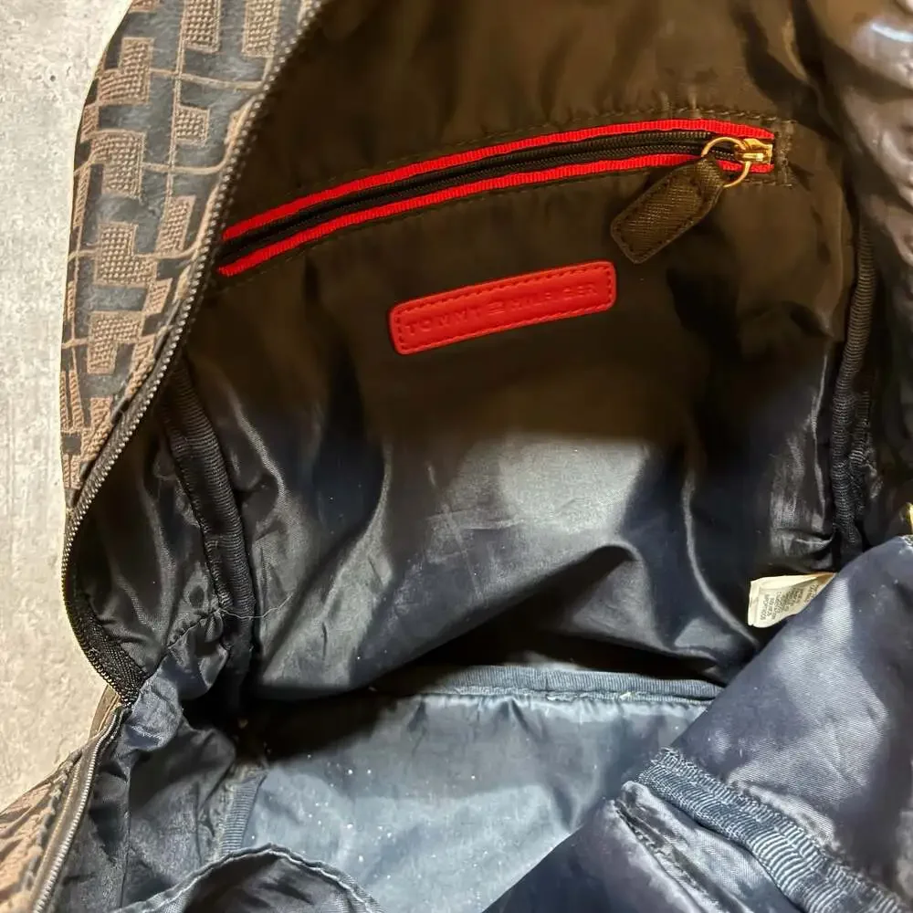 Tommy Hilfiger Charming Tommy Black Nylon Quilted Mini Backpack Gold Hardware
